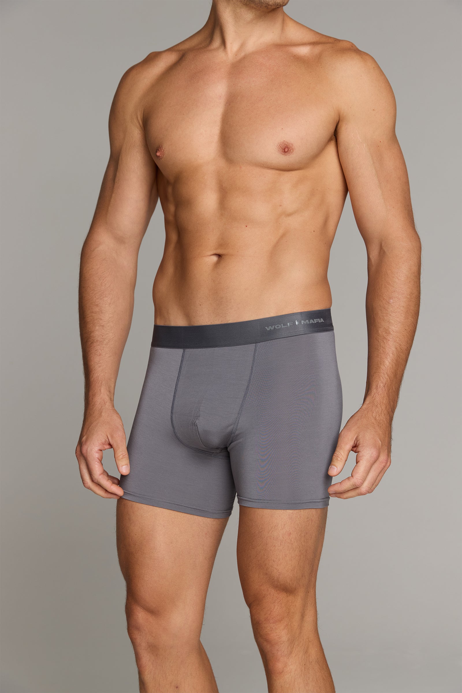 Men’s Cotton Modal Blend Boxer Brief - Grey