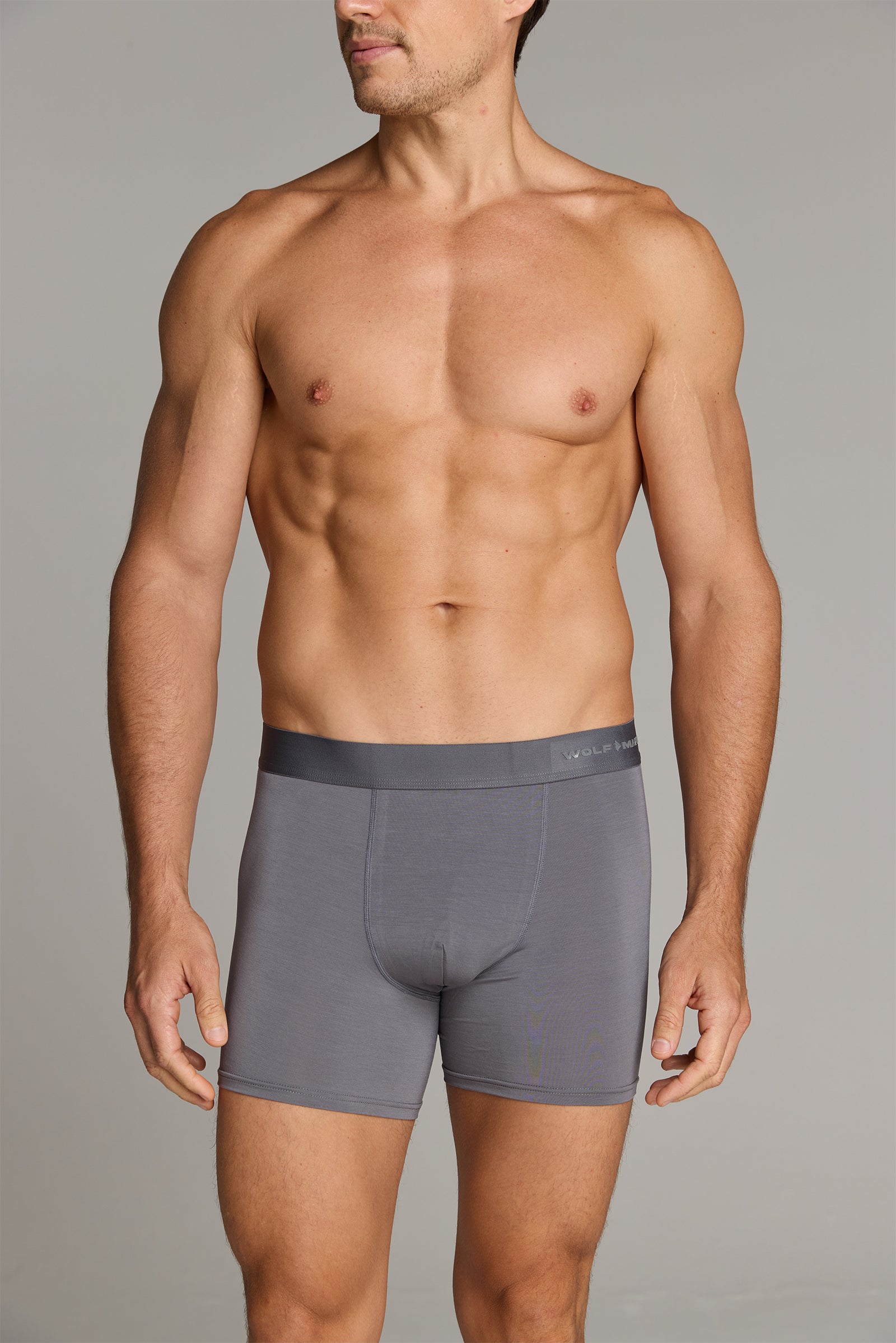 Men’s Cotton Modal Blend Boxer Brief - Grey