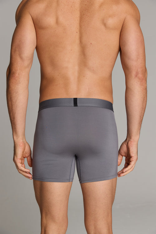 Men’s Cotton Modal Blend Boxer Brief - Grey